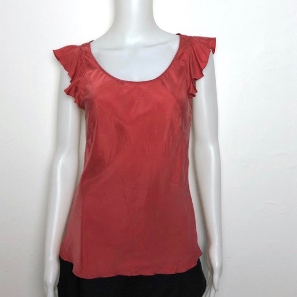Philosophy di Lorenzo Serafini Rust Ruffle Blouse
